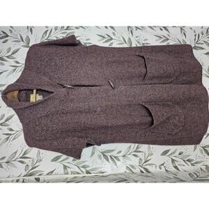 Damask Cardigan Sweater Brown Womens Size S